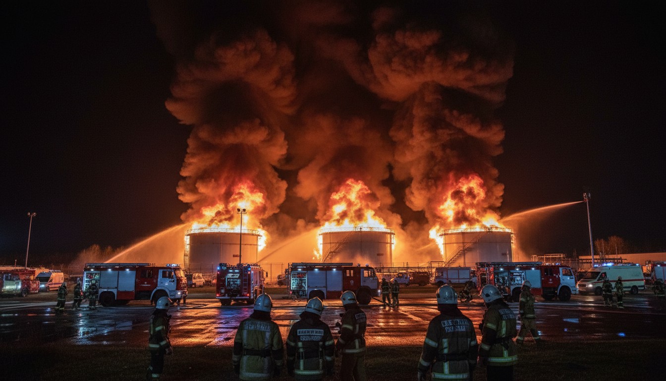 Ukraina Luncurkan 1.000 Drone ke Rusia, Fasilitas Minyak Terbakar