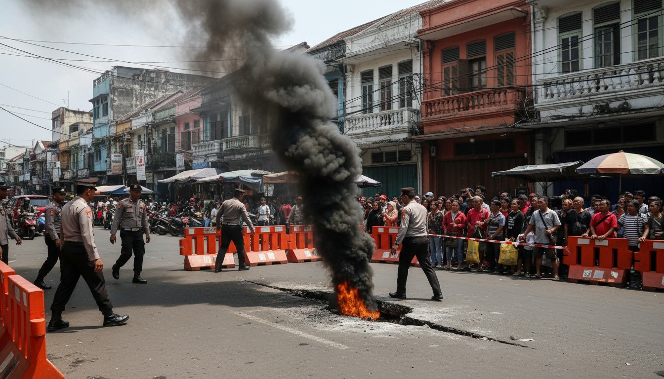 Viral Asap Hitam Menyembur dari Tanah di Pasar Baru Jakpus