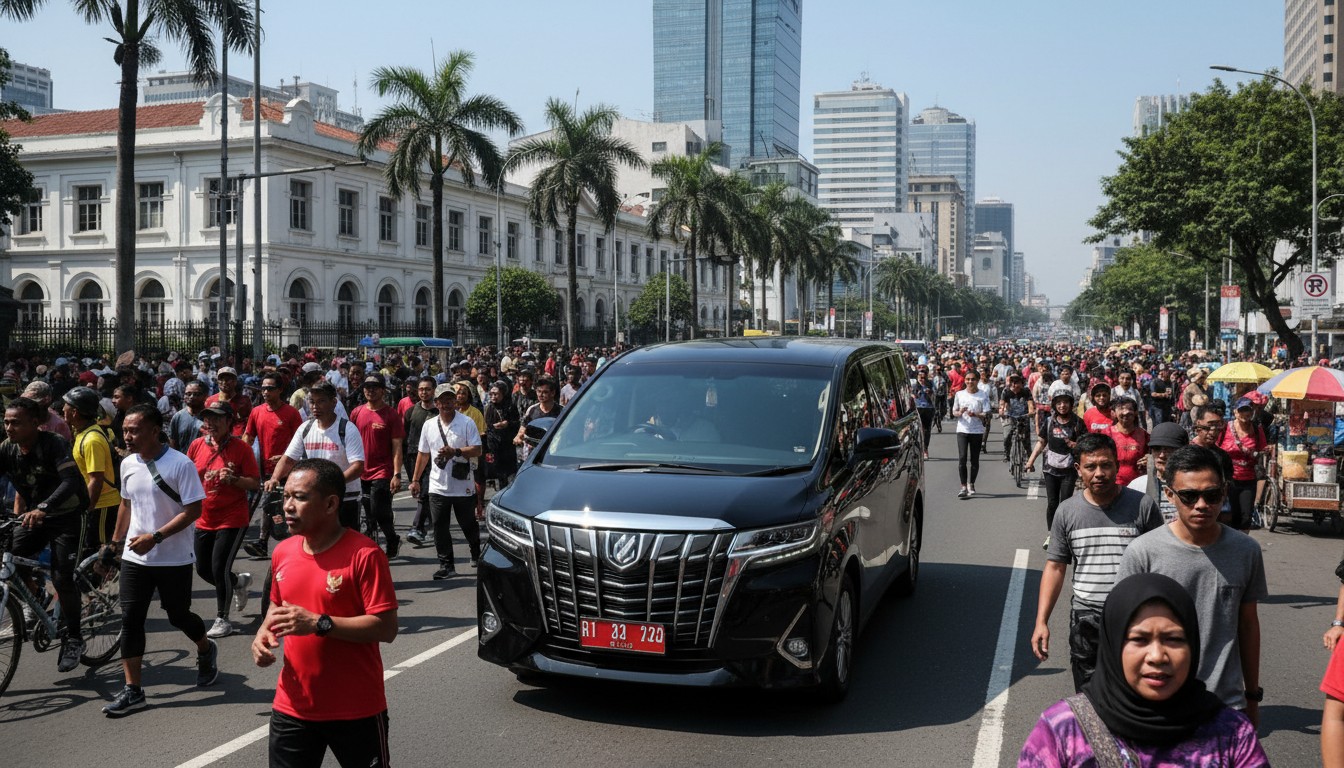 Viral: Iring-iringan Pelat 'ZZ' Terobos Area CFD Jakarta